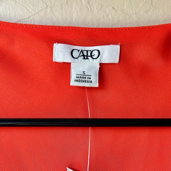 🆕 Cato Ruffled Orange Sleeveless Top | S - Picture 3 of 5